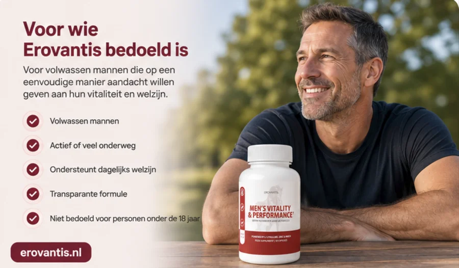 Erovantis — capsules voor volwassen mannen die aandacht geven aan hun vitaliteit